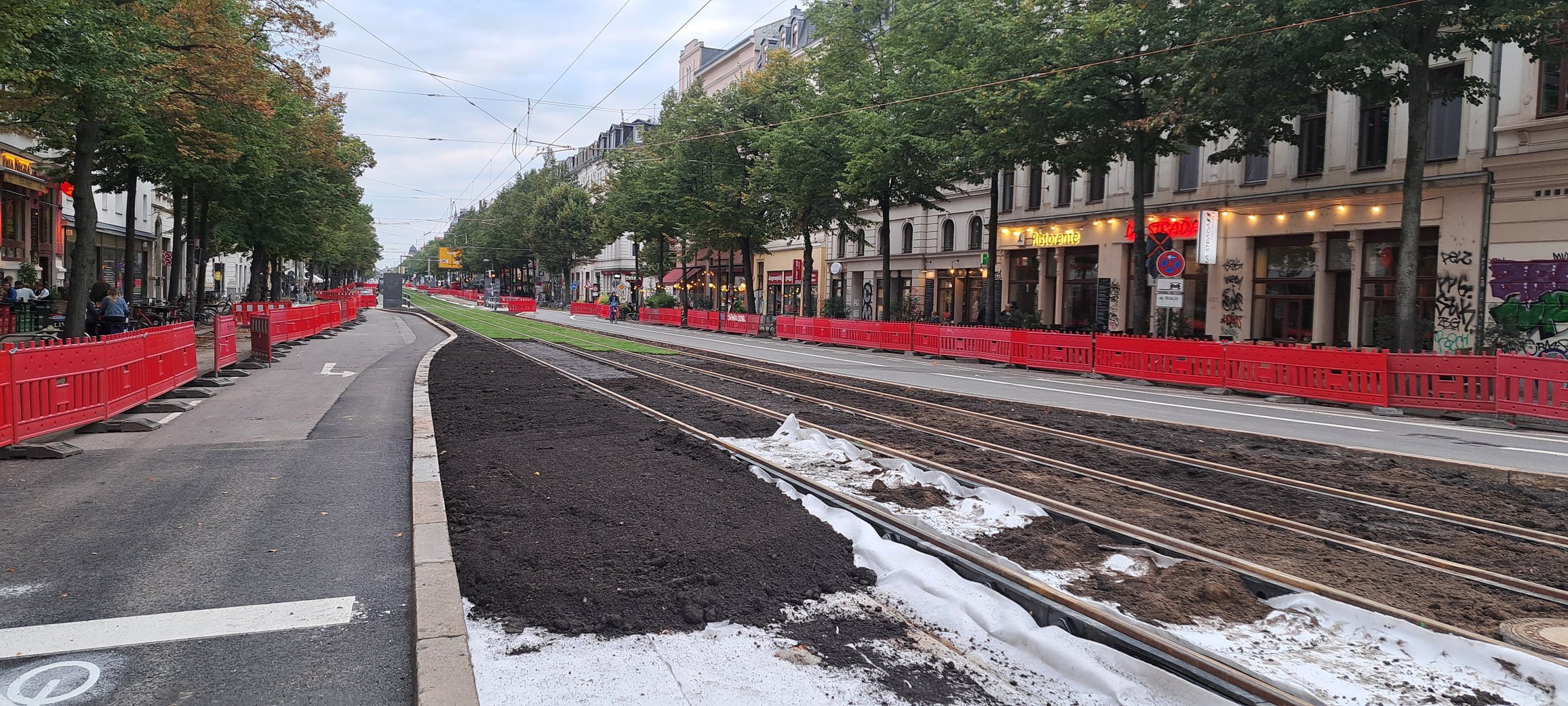 Einbau Gleisbett-Rasensubstrat in Leipzig